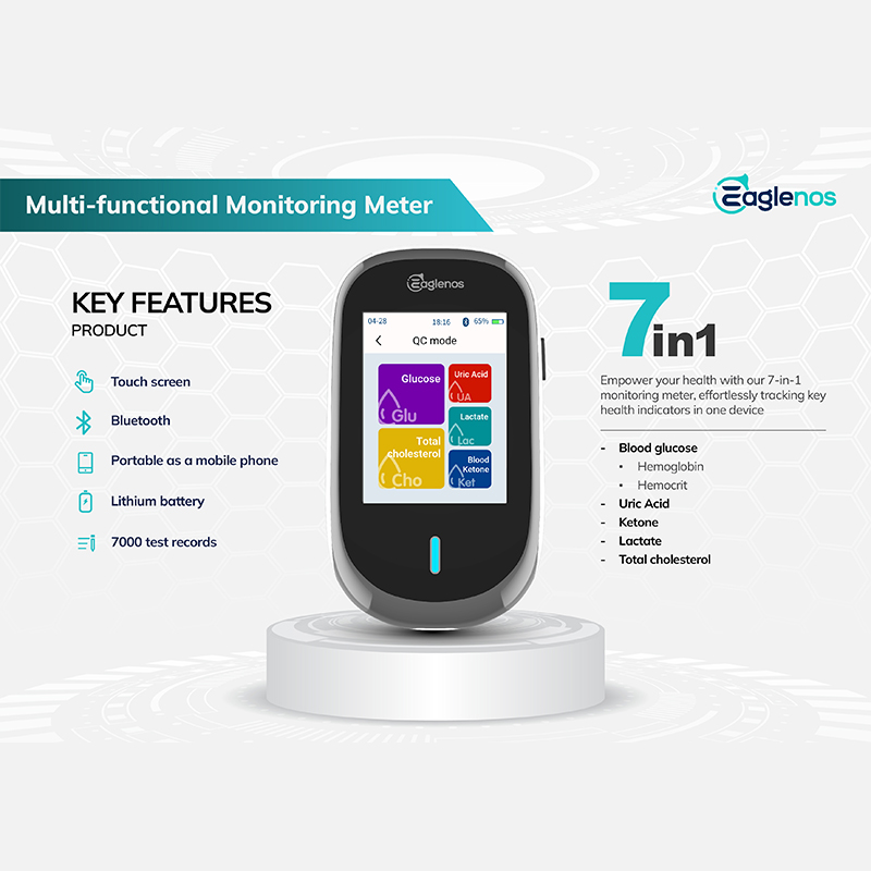 Multi-functional meter(Glucose/Uric acid/Ketone/Lactate/total cholesterol)